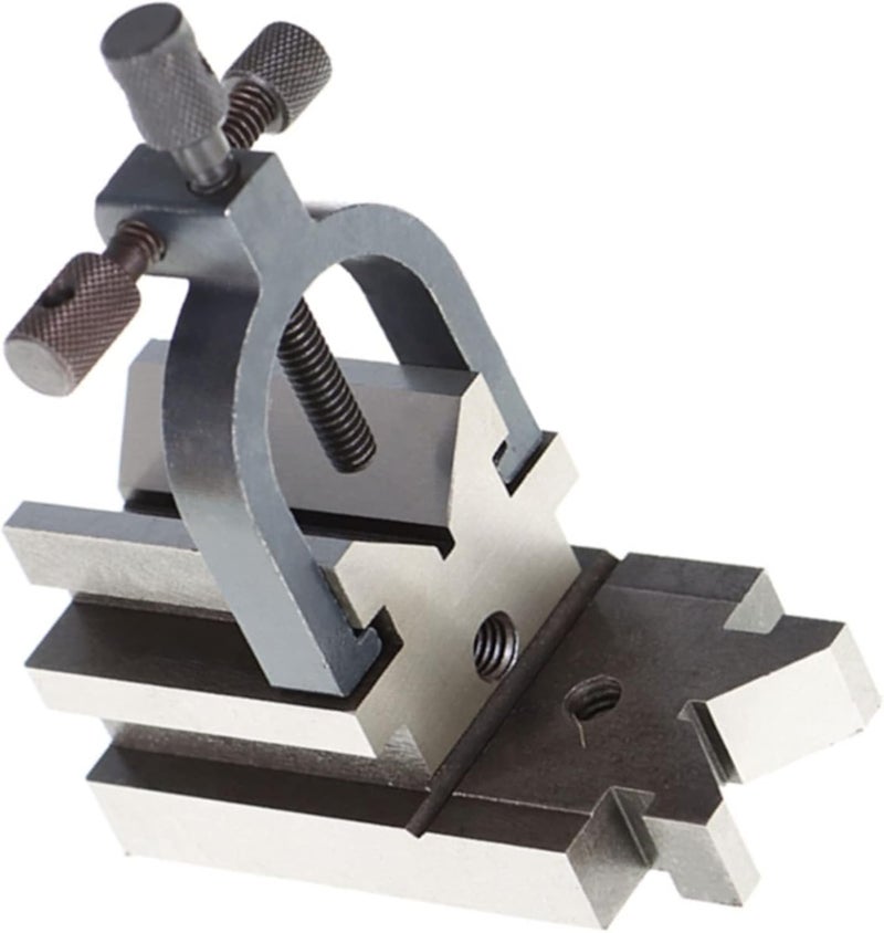 Timunr 3-1/2 x 1-7/8 x 1-7/8 Accuracy V Block with Clamp Set, All Angle Hardened Steel Multi-use Gauge Gage Machinist Tool Fit for Drilling, Milling and Grinding Operations - Image 1
